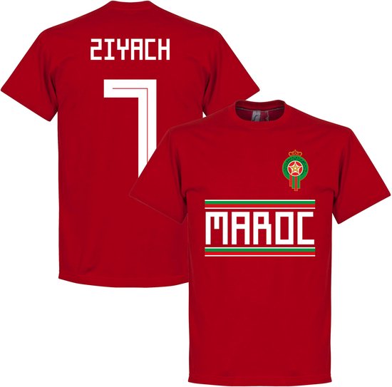 Marokko Ziyach 7 Team T-Shirt - Rood - S