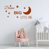 Muursticker Dream Big Little One -  Bruin -  80 x 40 cm  -  baby en kinderkamer  alle - Muursticker4Sale