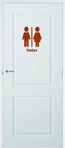 Deursticker Toilet -  Bruin -  7 x 10 cm  -  toilet raam en deurstickers - toilet  alle - Muursticker4Sale