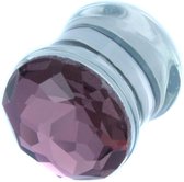 Jewelled Paars Pyrex Glas Plug (per paar) - 14 MM