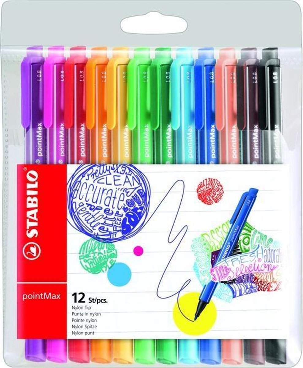 Viltstiften stabilo pointmax 12 stuks - Kantoor