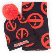 Marvel Deadpool - Symbol Muts & Sjaal Set - Rood/Zwart