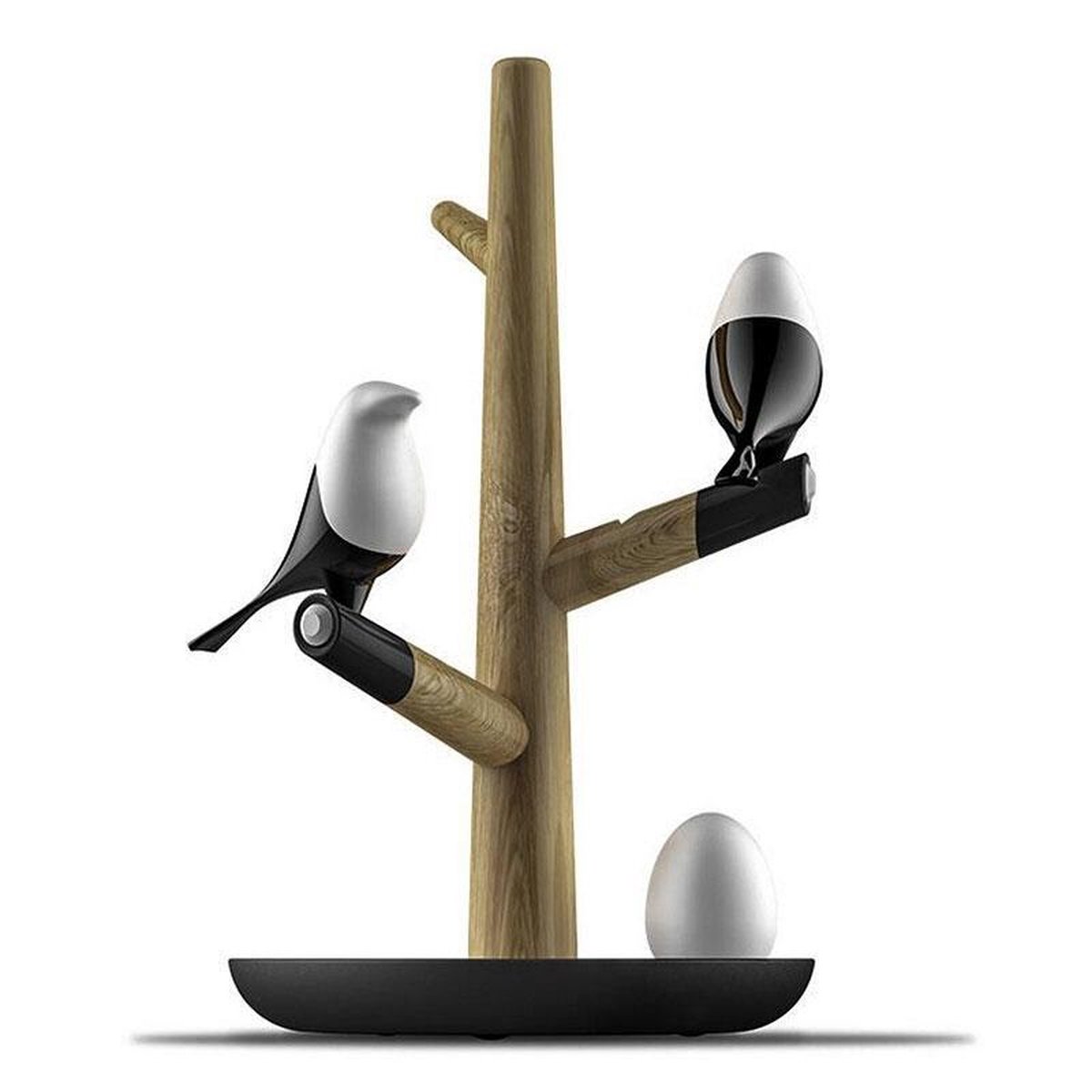 Ampère rijm Behandeling Gelukkige vogel LED nachttafel lamp hout base intelligent bewegings sensor  woonkamer... | bol.com