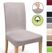 Beautissu Katoenen stoelhoes stretch Mia - 35-50 cm stretch hoezen voor stoelen - hoes stoelbekleding bi-elastische hoes - Öko-Tex & wasbaar - Graniet