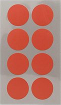 96x Rode ronde sticker etiketten 25 mm - Kantoor/Home office stickers - Paper crafting - Scrapbook hobby/knutselmateriaal