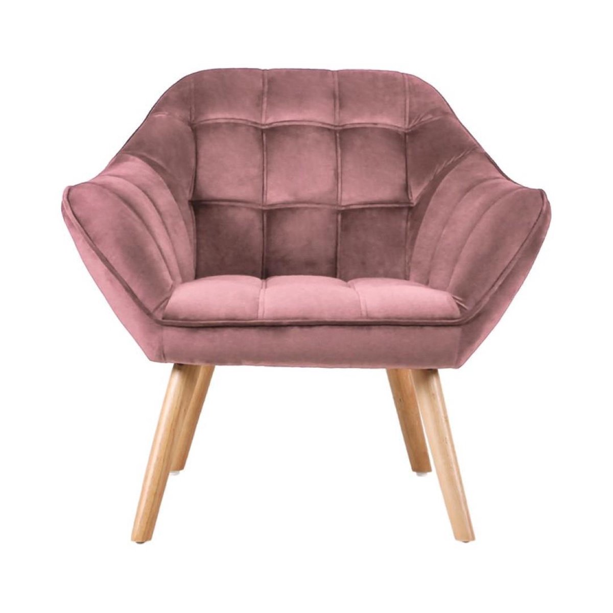 Fauteuil Feliz - Oud Roze - Fauteuil - 75 x 75 x 82 - Velvet | bol.com