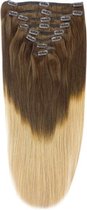 Remy Human Hair extensions straight 18 - bruin / blond T4/27#