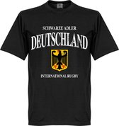 Duitsland Rugby T-Shirt - Zwart - XS