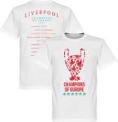 Liverpool Trophy Road to Victory Champions of Europe 2019 T-Shirt - Wit - 5XL