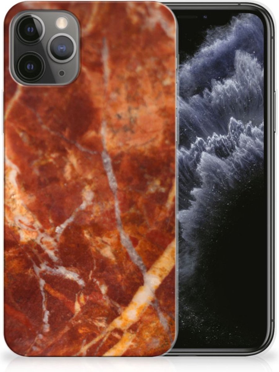 Apple iPhone 11 Pro TPU Siliconen Hoesje Marmer Bruin