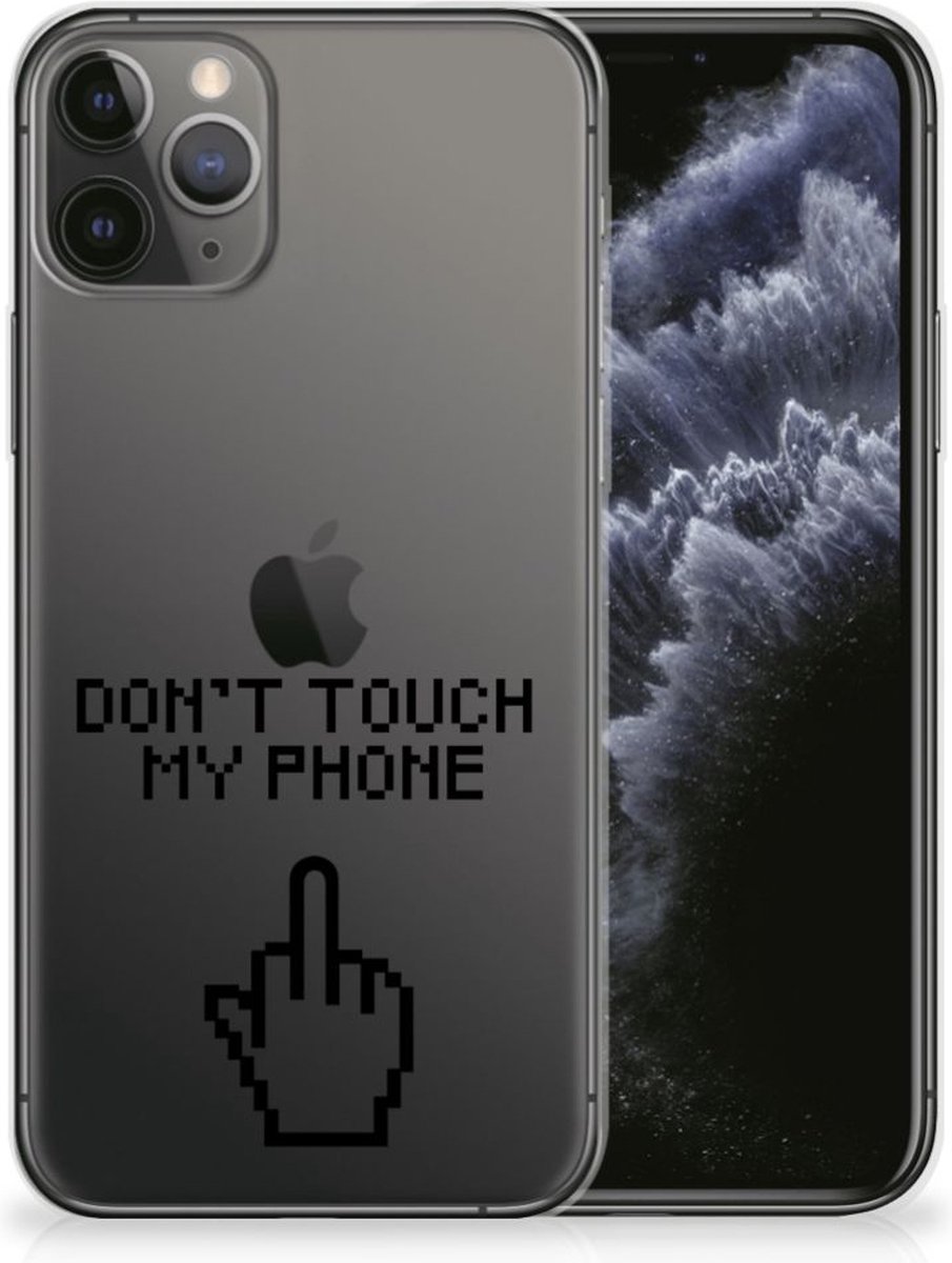 Apple iPhone 11 Pro Silicone-hoesje Finger Don't Touch My Phone