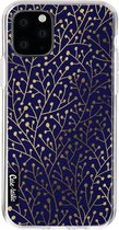 Casetastic Apple iPhone 11 Pro Hoesje - Softcover Hoesje met Design - Berry Branches Navy Gold Print