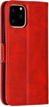 GadgetBay Leren Wallet Bookcase hoesje portemonnee iPhone 11 Pro - Rood