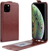 GadgetBay Verticale Flip kunstleer wallet hoesje iPhone 11 Pro case - Bruin