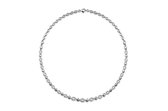 Jewels Inc. - Ketting - Choker Ovaal Rond Fantasieschakel gezet met Zirkonia - 6mm Breed - Lengte 43cm - Gerhodineerd Zilver 925