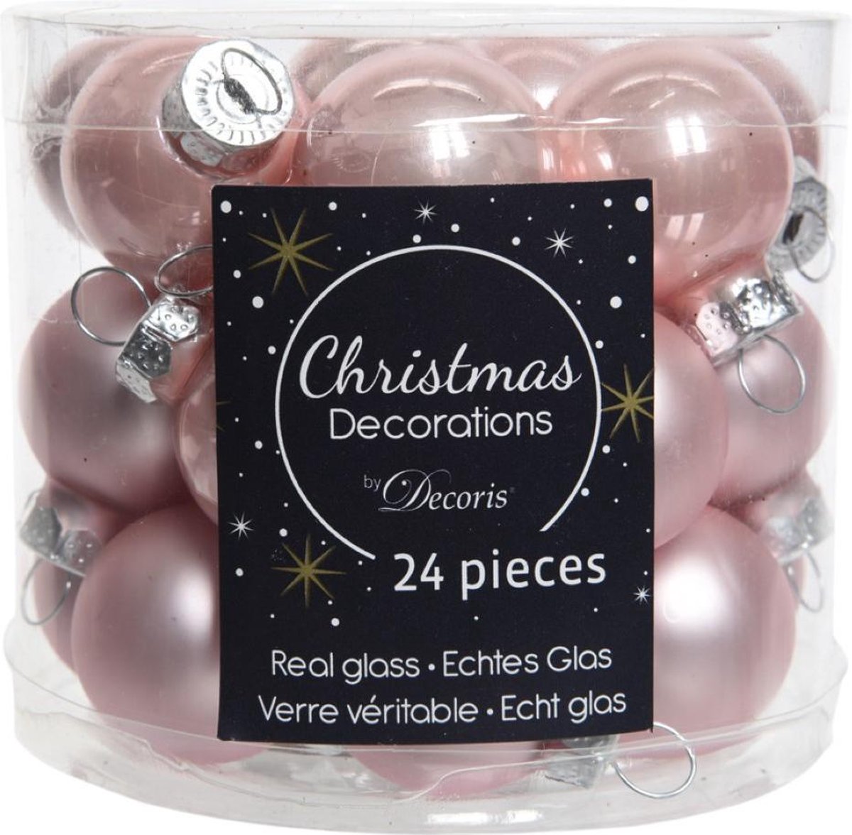 15 roze rose kleurige kerstballen