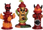 Lemax - Hellfire Hydrants, Set Of 3