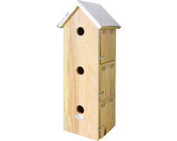 Esschert Design Vogelhuisje - Hout naturel - 19,5 x 16,5 x 51,5 cm