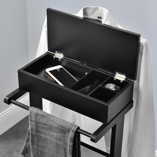 Dressboy kledingrek met opbergdoos 110x43,5x34,5 cm zwart