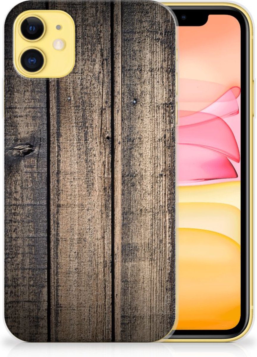 Back Cover voor Apple iPhone 11 Bumper Hoesje Steigerhout