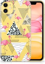 Geschikt voor iPhone 11 TPU Hoesje Flamingo Triangle
