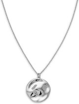 Rosefield Dames Ketting - Iggy Collection Textured Coin - Zilver - JTXCS-J080