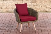 Clp Ameland - Fauteuil - 5mm ronde Poly rotan - - Natura Rood
