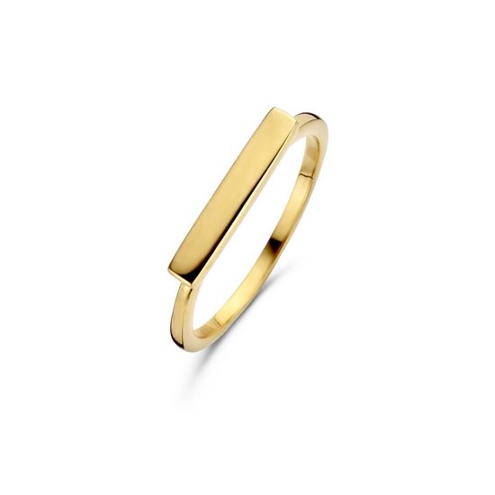 New Bling 9NB 0280 50 Zilveren Dames Ring met bar - 4 mm - maat 50 - Goudkleurig