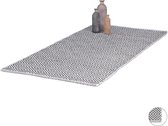 relaxdays vloerkleed - tapijt - katoen - zwart wit - kleed - woonkamer - anti-slip 70x140cm