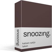 Snoozing - Satin de coton - Drap - Double - 200x260 cm - Marron