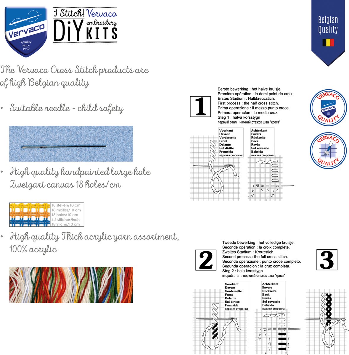 VERVACO Kruissteekkussen Set – Wolbloesem Borduurset, Ca. 40x40 Cm – Compleet Voor Beginners En Gevorderden