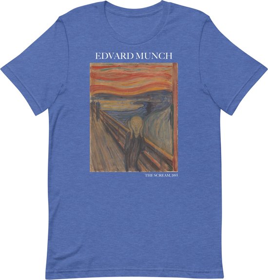 Edvard Munch 'De Schreeuw' ("The Scream") Beroemd Schilderij T-Shirt | Unisex Klassiek Kunst T-shirt | Goud | L