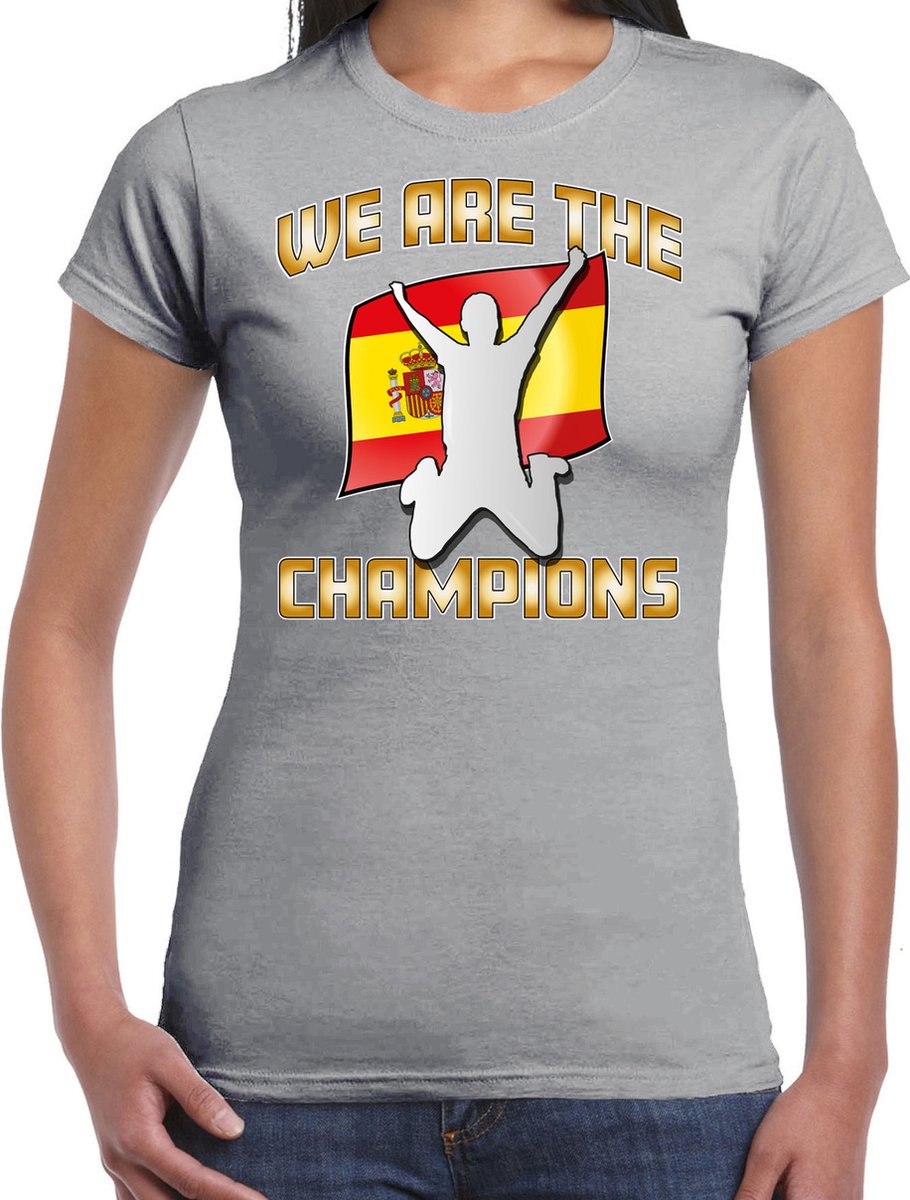 Bellatio Decorations Verkleed shirt voor dames - Spanje - grijs - voetbal supporter - themafeest L