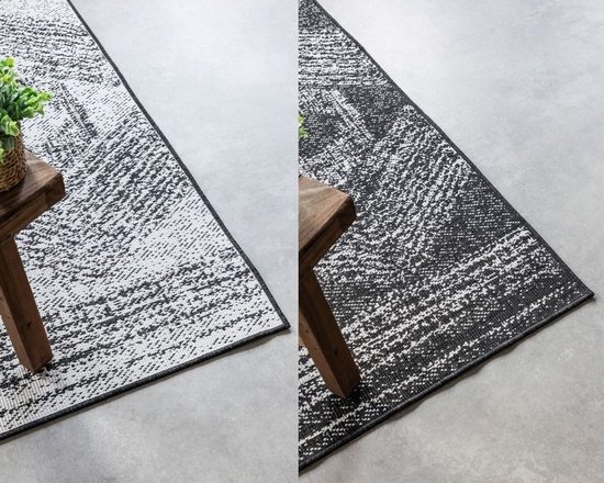 Flycarpets Elle Decoration - Binnen & Buitenkleed - Omkeerbaar - Gemini - Zwart - 200x290 cm