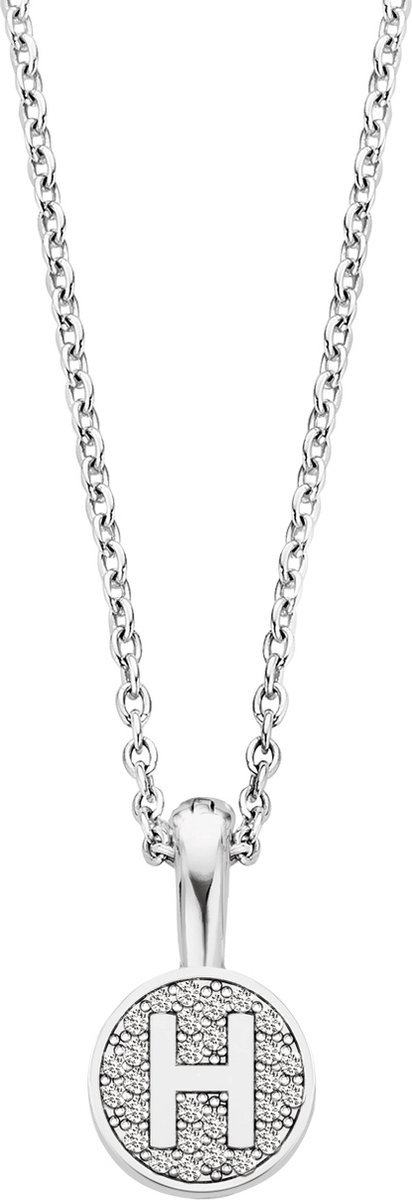 TI SENTO Dames Ketting - 925 zilver - Wit (Letter) - Maat 42 - 3858LH