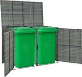 Kliko Ombouw Dubbel - Containerberging Kunststof - 2 Containers - Weerbestendig - Grijs
