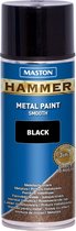 Maston Hammer - metaalverf - zwart - smooth - spuitlak - 400 ml
