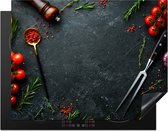 KitchenYeah® Inductie beschermer 77x59 cm - Stilleven - Kruiden - Italiaans - Specerijen - Kookplaataccessoires - Afdekplaat voor kookplaat - Inductiebeschermer - Inductiemat - Inductieplaat mat - Keuken decoratie