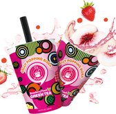 Jelly Popping Boba – Thé vert Strawberry/ Peach avec Jelly Popping Boba