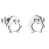 Aramat jewels ® - Zweerknopjes pinguïn oorbellen chirurgisch staal 9mm-Aramat Jewels® Pinguïn Parade - Oorbellen - Schattig - Trendy - Chirurgisch Staal - Pinguïn Oorbellen - Accessoires - Cadeau - Unisex