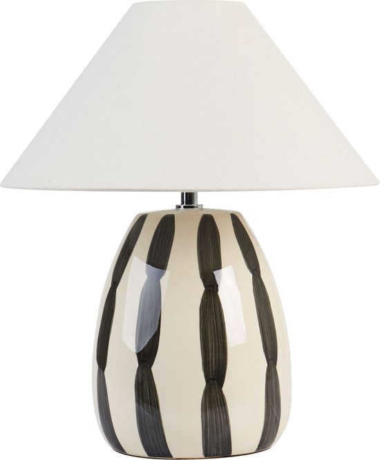 LUCHETTI - Lampe de table - Beige/ Zwart - Céramique