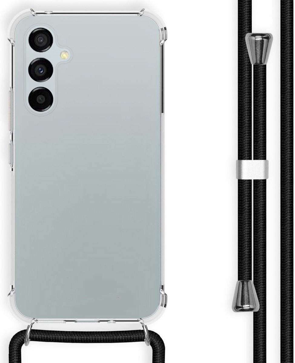 ShieldCase Shock case met koord geschikt voor de Samsung Galaxy A55 hoesje - schokbestendig telefoonhoesje - smartphone hoesje met telefoonkoord - doorzichtige backcover (transparant)