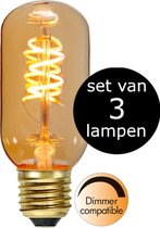 Star Trading - 3-Pack | LED - Staaflamp - E27 - 2.8W - Super Warm Wit - 2200K - Dimbaar