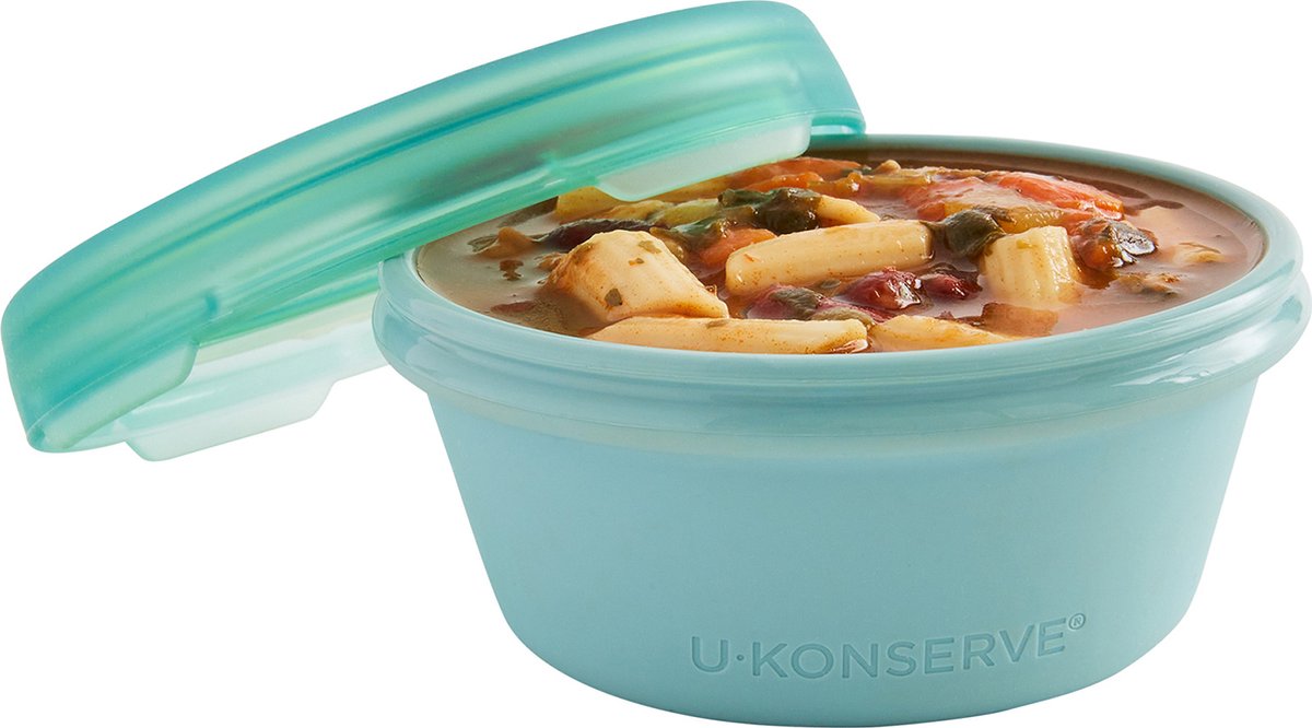 U-Konserve - Bouncebox rond 8oz / 250ml - 100% platinum siliconen voedselcontainer - Seafoam