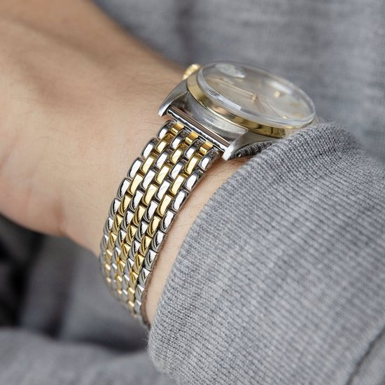 Bracelet De Montre Vintage En Acier Inoxydable - Maillons, Largeur D'extrémité 18 Mm - Occasion
