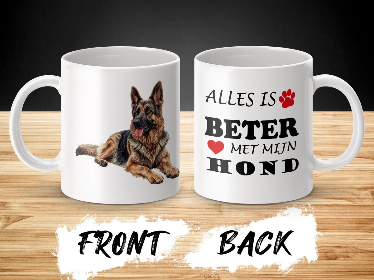 Mok German Shepherd Alles is beter met mijn hond - dog - doglover
