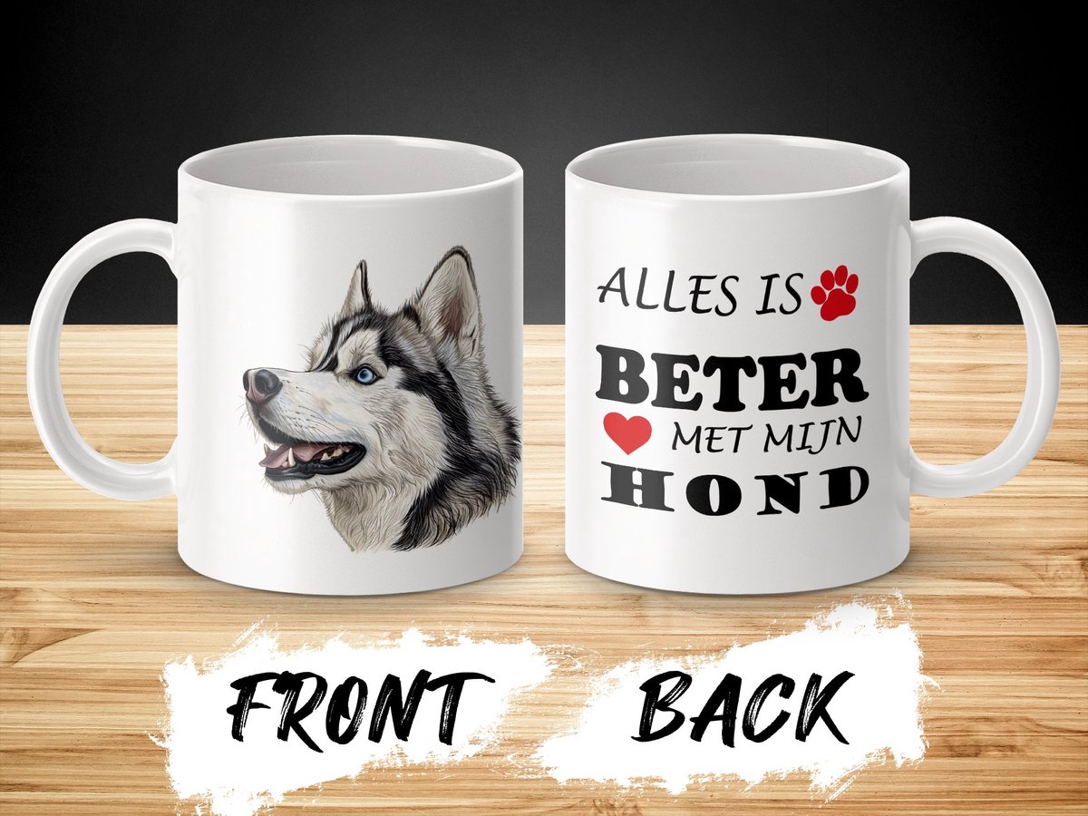 Mok Siberian Husky Alles is beter met mijn hond - dog - doglover