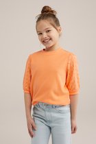 WE Fashion Meisjes T-shirt met broderie anglaise