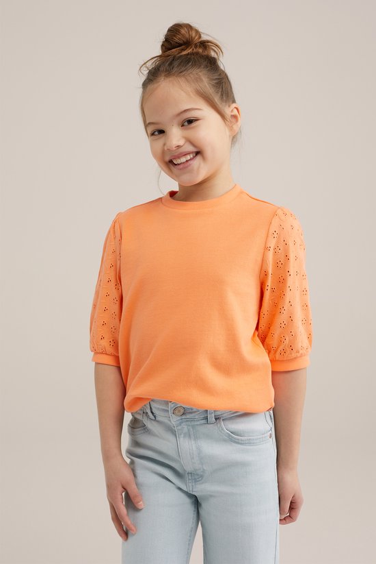 WE Fashion T-shirt Filles avec broderie anglaise