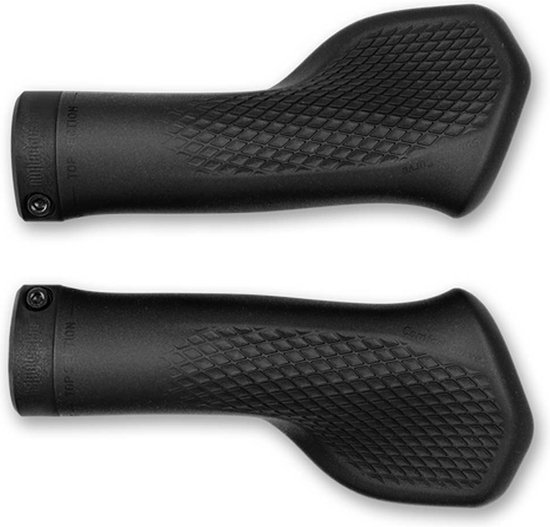 ACID Grips Travel Comfort - Fietshandgrepen - Handvatten met anti-slipstructuur - Met Comfort Curve voor meer gemak - Ergonomische fietshandvatten - Geschikt voor lange fietstochten - Zwart - Regular